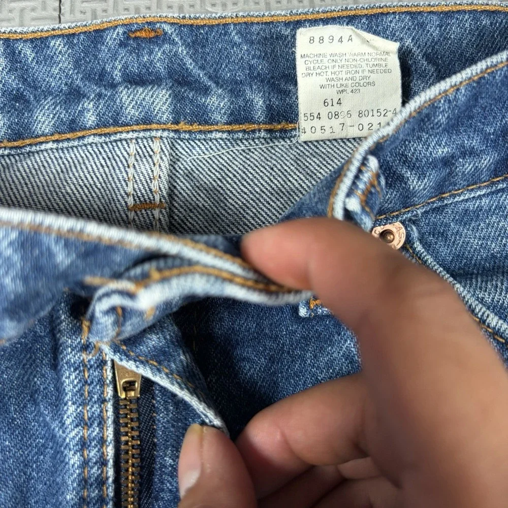 Vintage Levi 517 Jeans Mens 33x36 Blue Orange Tab 90s Bootcut USA Made Med Wash